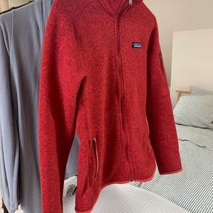 Patagonia full zip red heathered better sweater